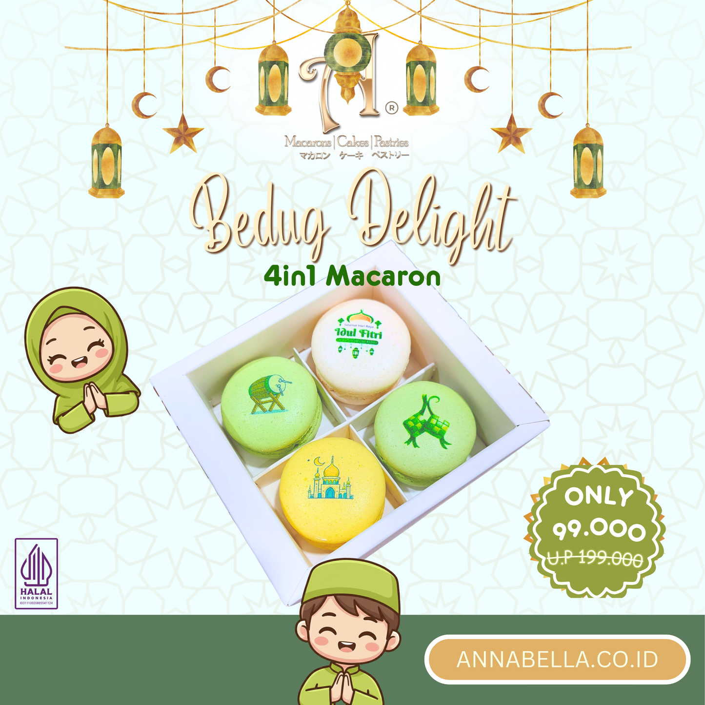 Pre Order Hamper Idul Fitri | 4in1 Bedug Delight Macaron in Gift Box | Special Price Rp. 99,000