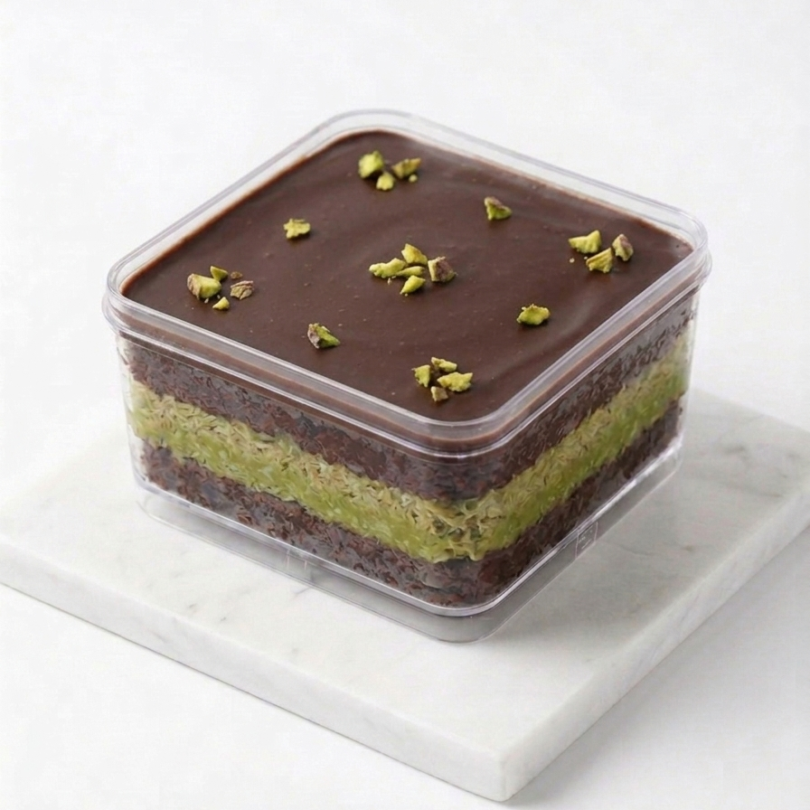 Dubai Pistachio Kunafa Brownies | Dessert Box | Special Price Rp155.000