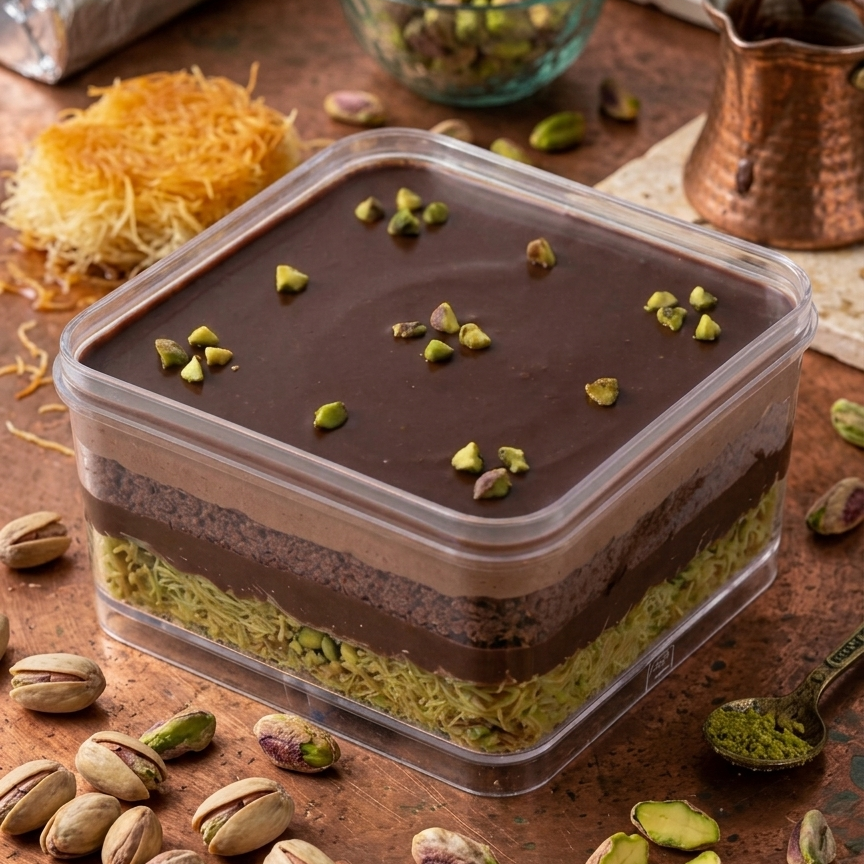 Dubai Pistachio Kunafa Brownies | Dessert Box | Special Price Rp155.000