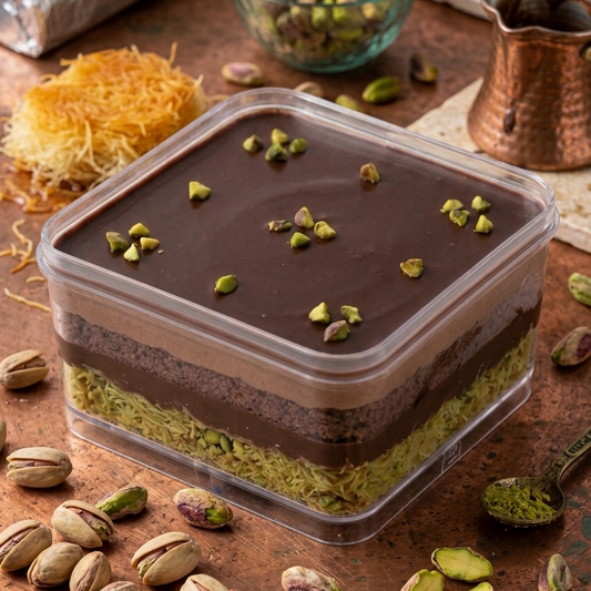 Dubai Pistachio Kunafa Brownies | Dessert Box | Special Price Rp155.000