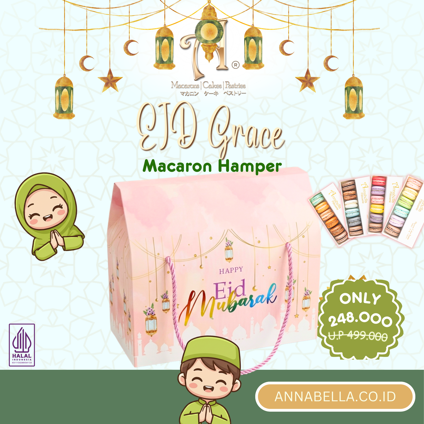 Pre Order EID Grace Hamper Macarons | Special Price Rp. 248,000
