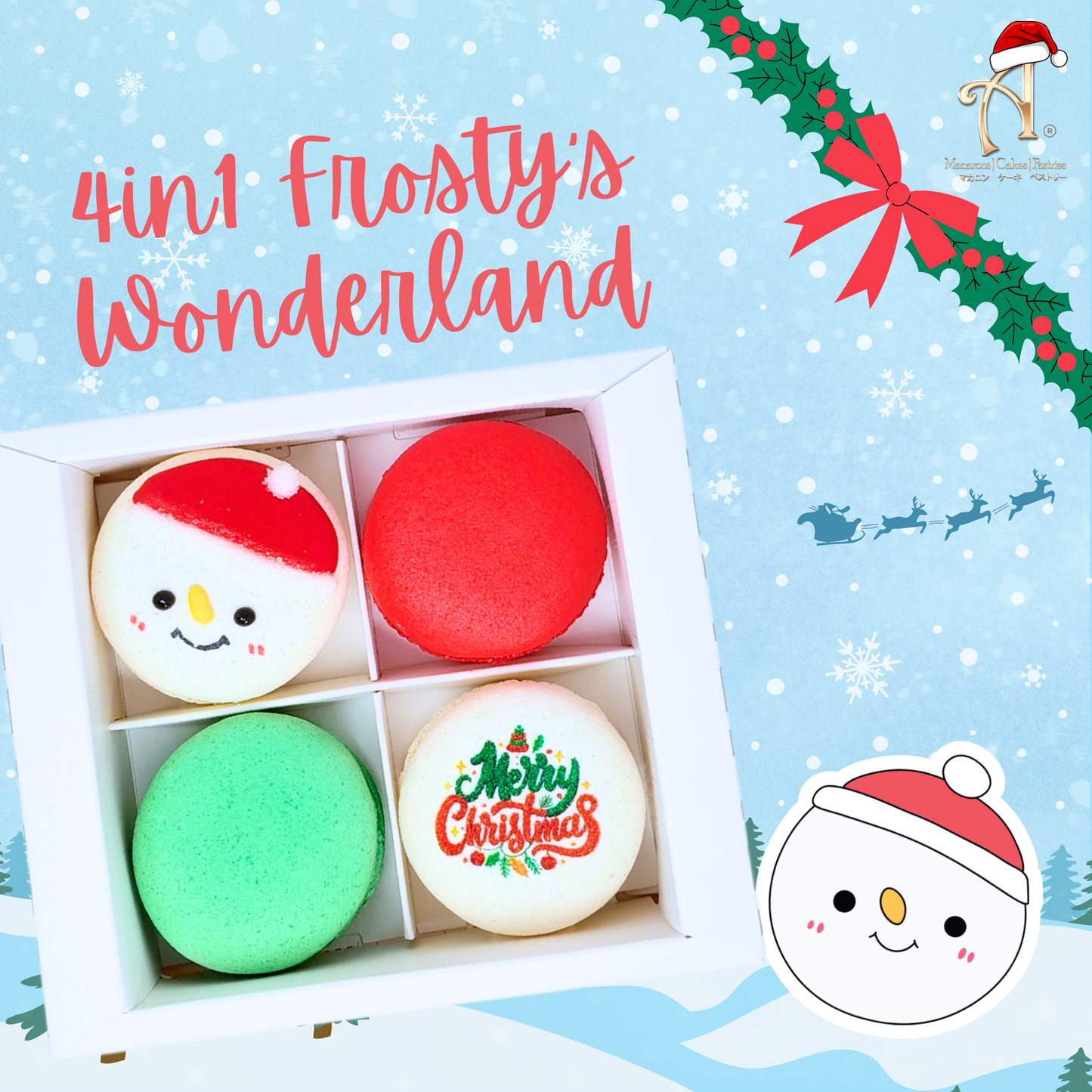 Pre Order Ho ho ho! | Merry Christmas | 4pcs Frosty in gift box | Special Price Rp.99,000