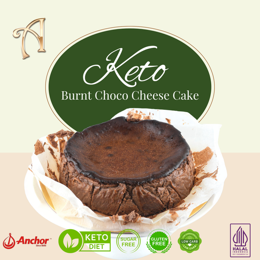 Burnt Chocolate Cheese Cake | Keto Friendly | Sugar Free | Gluten Free | Low Carb | 12cm | Special Price Rp155.000