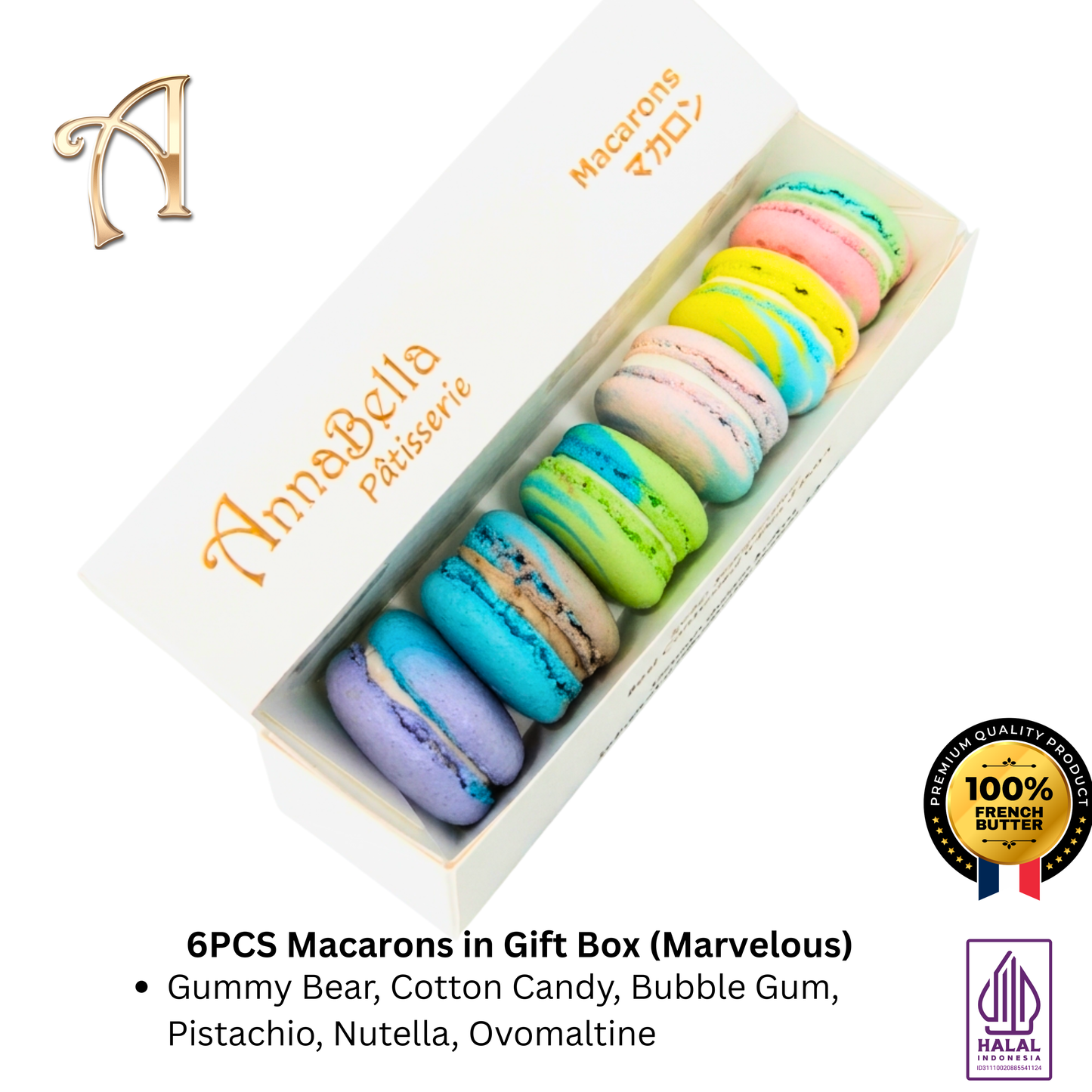 6PCS Macarons in Gift Box (Marvelous) | Special Price Rp89.000