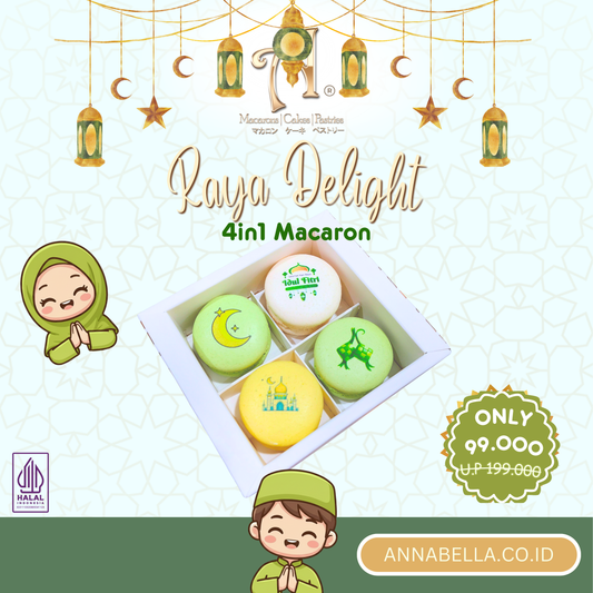 Pre Order Hamper Idul Fitri | 4in1 Raya Delight Macaron in Gift Box | Special Price Rp. 99,000