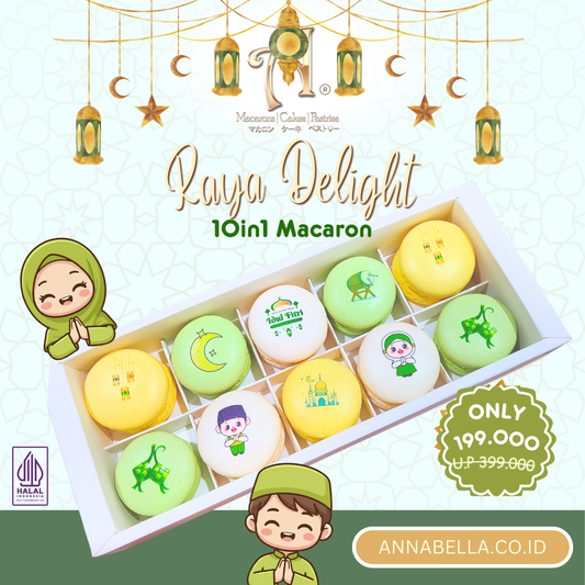 Pre Order Hamper Idul Fitri | 10in1 Raya Delight Macaron in Gift Box | Special Price Rp. 199,000