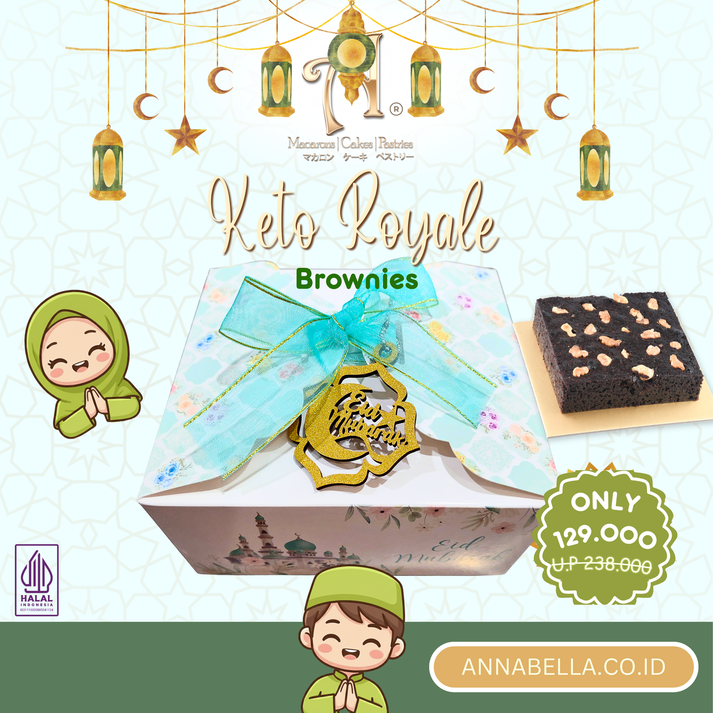 Pre Order Hamper Idul Fitri | Royale Keto Brownies | Special Price Rp. 129,000