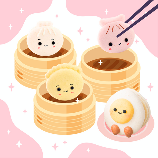 4PCS Smiley Dimsum Macaron In Gift Box | Special Price Rp118.000